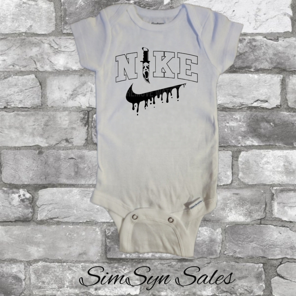 Nike Ghostface Scream Baby Onesie 0-3 Months Unisex One-Piece Bodysuit Brand New